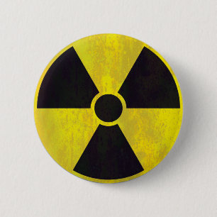 Radioactive Warning Sign 2 Inch Round Button