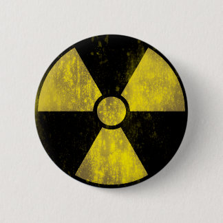 Radioactive Warning Sign | Cool Grunge 2 Inch Round Button