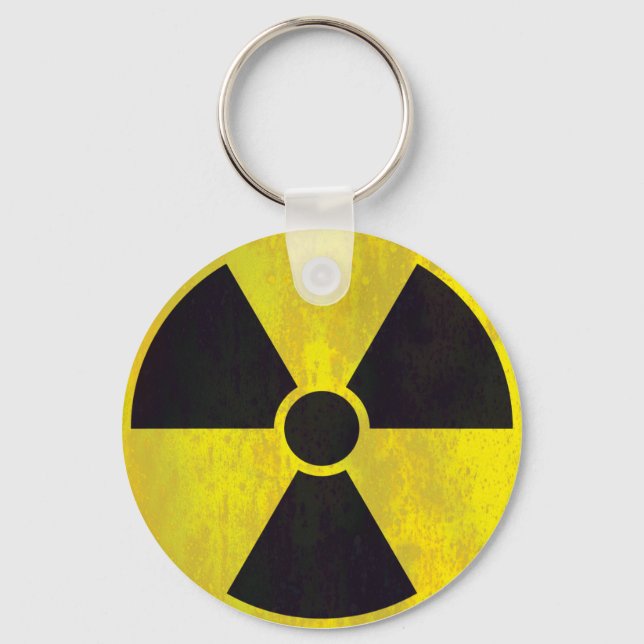Radioactive Warning Sign | Cool Grunge Keychain (Front)
