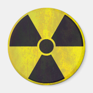 Radioactive Warning Sign Cool Grunge Magnet