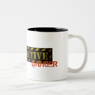 Radioactive Warning Sign   Cool Grunge Two-Tone Coffee Mug