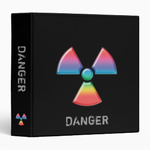 Radioactive Warning Sign organizer - 1.5" Binder