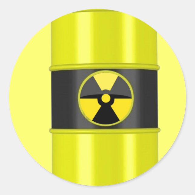 radioactive waste classic round sticker (Front)