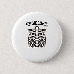 Radiologie Rib Cage Skeleton Illustration 2 Inch Round Button