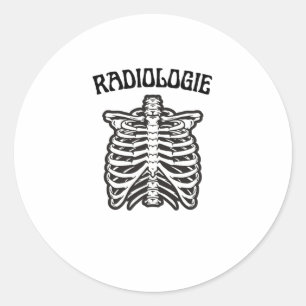 Radiologie Rib Cage Skeleton Illustration Classic Round Sticker