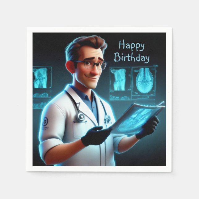 Radiologist Birthday Napkin (Front)