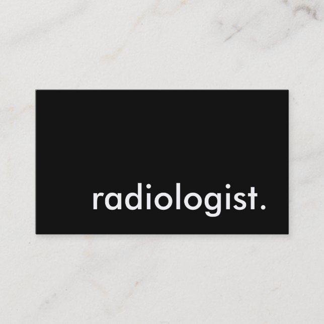 radiologist. business card (Front)