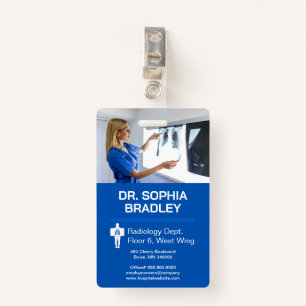 Radiologist Examining Patient X-ray Badge