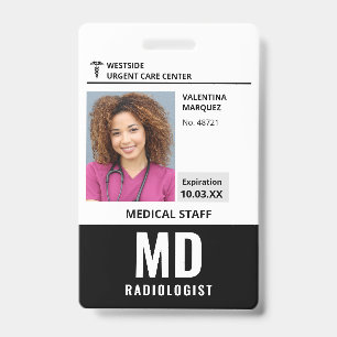 Radiologist MD ID Photo Logo Badge