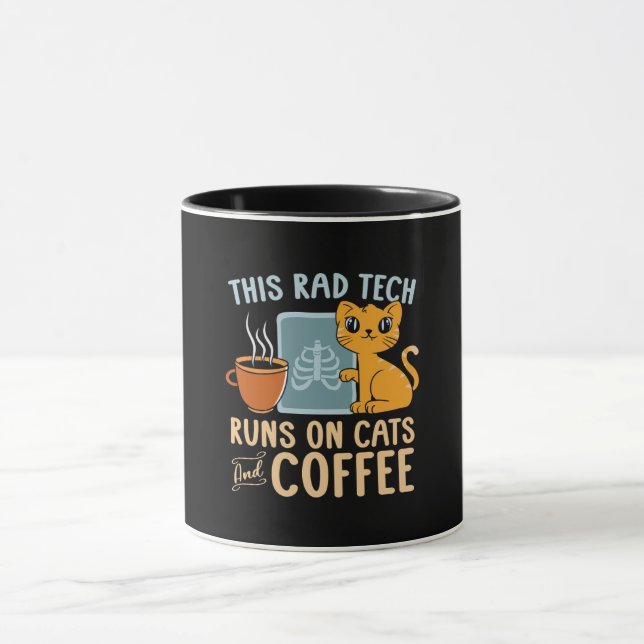 Radiologist Runs On Cats And Coffee Radiology Tech Mug (Center)