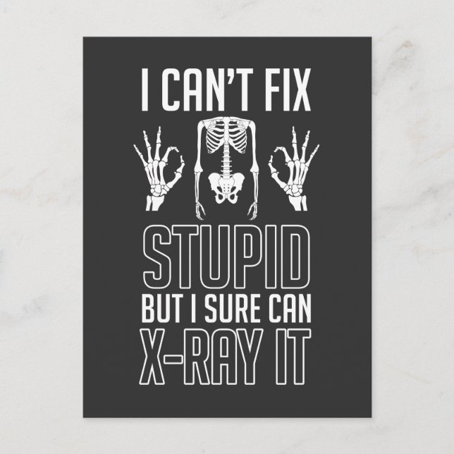 Radiologist Skeleton X-Ray Technician Radiology Postcard (Front)