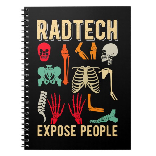 Radiologist Skeletons Xray Funny Radiology Notebook (Front)