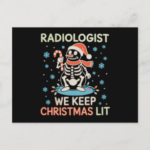 Radiologist We Keep Christmas List Snowman Skull Postcard