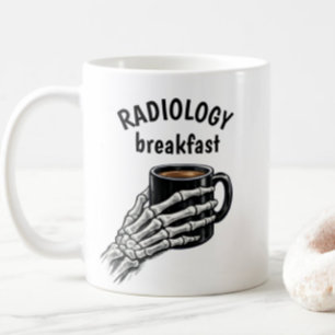 RADIOLOGY Breakfast Coffee Skeleton Hand Mug