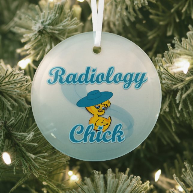 Radiology Chick #3 Glass Ornament (Insitu)