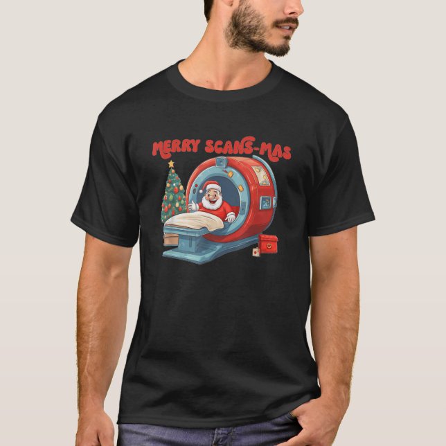 Radiology Christmas Funny Santa CT Tech MRI Tech H T-Shirt (Front)