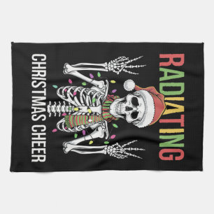 Radiology Christmas Santa Skeleton Xray Technician Kitchen Towel