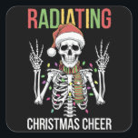 Radiology Christmas Santa Skeleton Xray Technician Square Sticker<br><div class="desc">Radiology Christmas Santa Skeleton Xray Technician Rad Tech</div>
