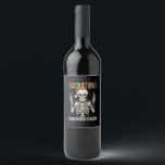 Radiology Christmas Santa Skeleton Xray Technician Wine Label<br><div class="desc">Radiology Christmas Santa Skeleton Xray Technician Rad Tech</div>