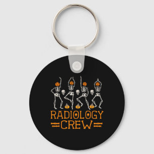 Radiology Crew Dancing Skeleton Pumpkin Fun Hallow Keychain