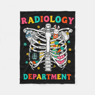 Radiology Department Ribcage Bunny Egg Easter X-ra Fleece Blanket