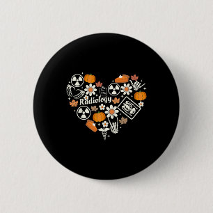 Radiology Fall Heart Xray Tech Autumn Pumpkin Than 2 Inch Round Button