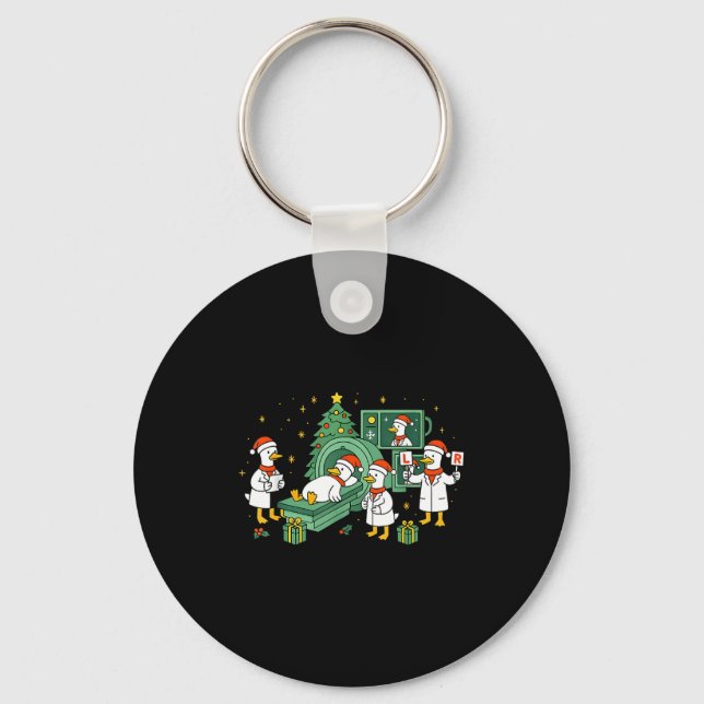 Radiology Funny Goose Ct Scan Christmas Xray Nurse Keychain (Front)
