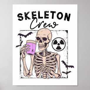 Radiology Halloween Xray Tech Skeleton Coffee Crew Poster