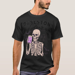 Radiology Halloween Xray Tech Skeleton Coffee Crew T-Shirt