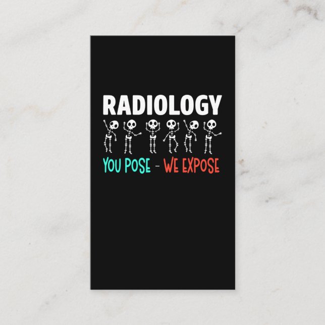 Radiology Humor Xray Skeletons Radiologist Business Card (Front)