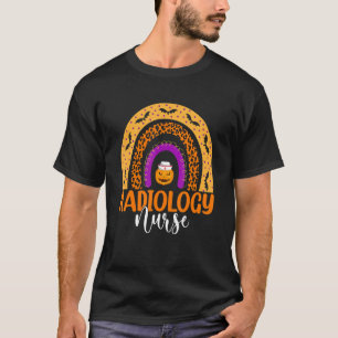Radiology Nurse Leopard Rainbow Halloween Pumpkin T-Shirt