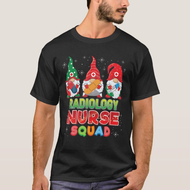 Radiology Nurse Squad Christmas Gnomes Ugly Sweate T-Shirt (Front)