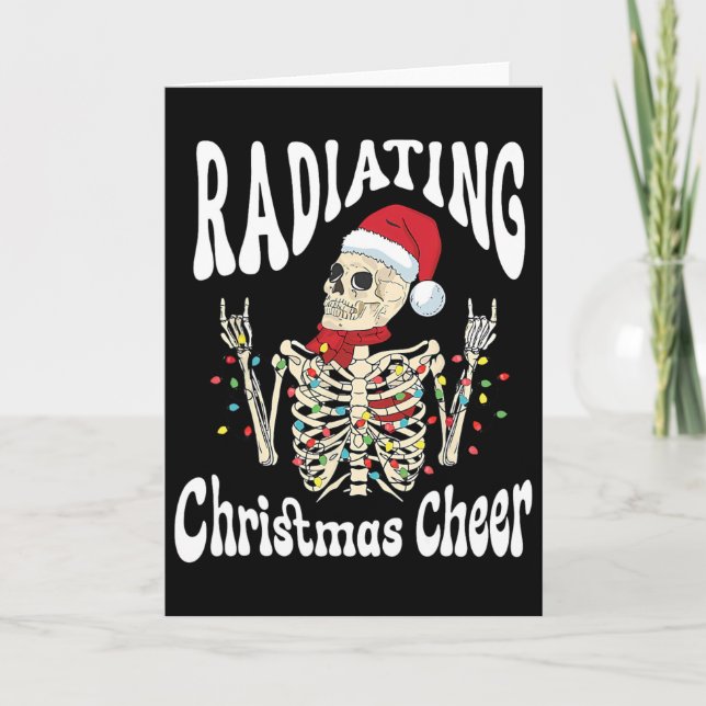 Radiology Radiating Christmas Cheer X-ray Rad Tech Card (Front)