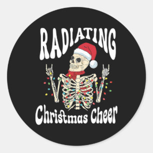 Radiology Radiating Christmas Cheer X-ray Rad Tech Classic Round Sticker
