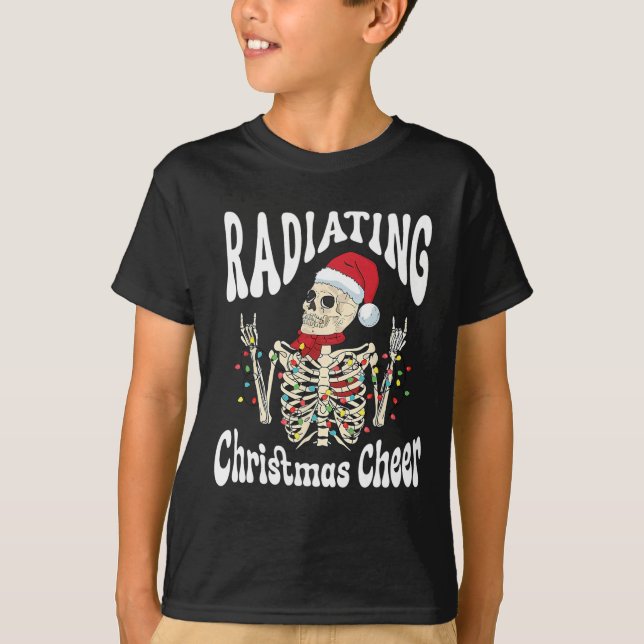 Radiology Radiating Christmas Cheer X-ray Rad Tech T-Shirt (Front)