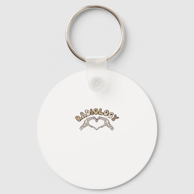 Radiology Skeleton Heart Hands Classic Keychain (Front)