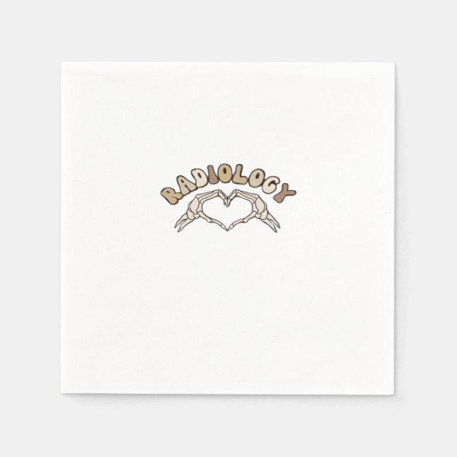 Radiology Skeleton Heart Hands Classic Napkin (Front)