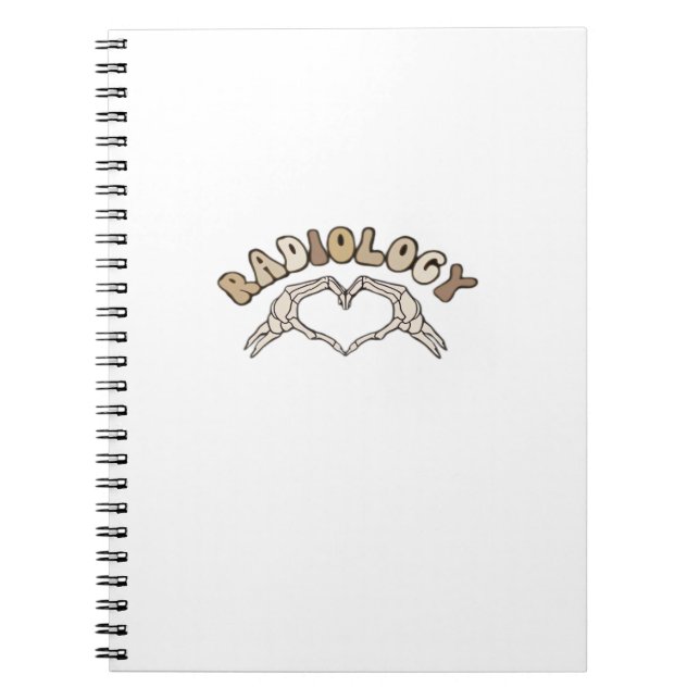 Radiology Skeleton Heart Hands Classic Notebook (Front)