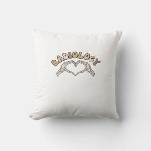 Radiology Skeleton Heart Hands Classic Style Throw Pillow