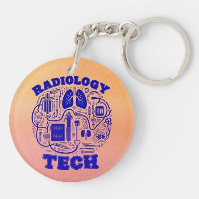 Radiology Tech Keychain, Double sided Keychain (Back)