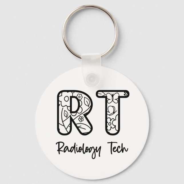 Radiology Tech RT Rad Technician X-ray Tech Gifts Keychain (Front)