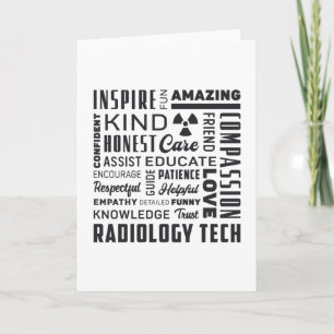 Radiology Tech Technologist Rad Tech X-Ray Tech Card