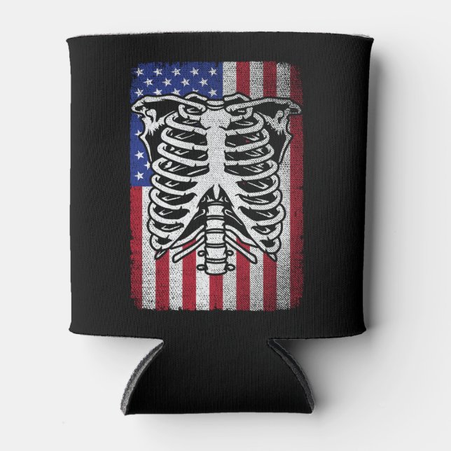 Radiology Tech USA American Flag Rad Tech  Can Cooler (Front)