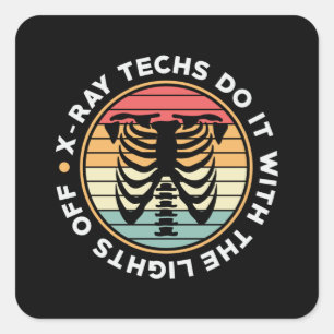 Radiology Tech X-Ray Techs Do It Retro Xray Tech Square Sticker