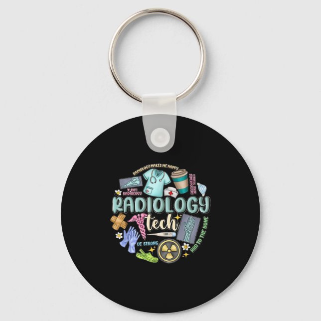 Radiology Technician Christmas Rad Tech X-ray Tech Keychain (Front)