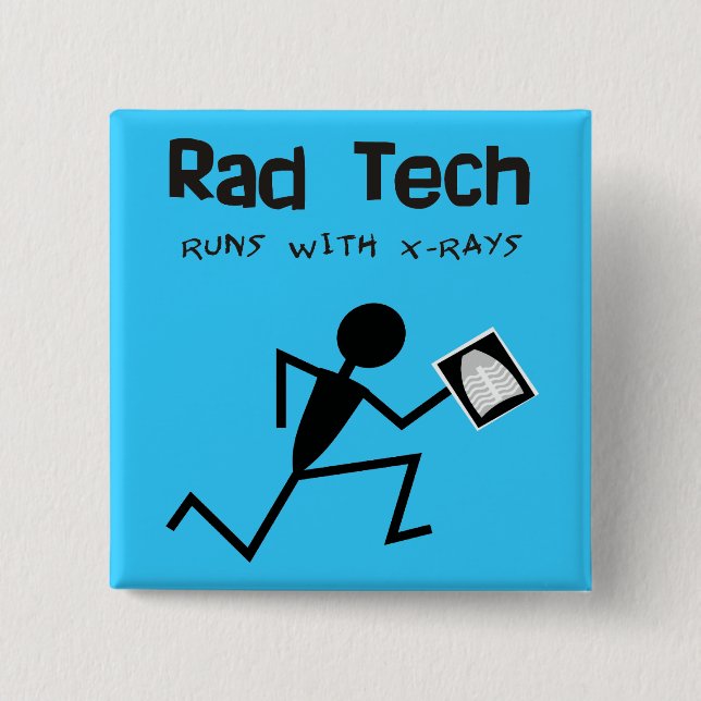 Radiology Technician Rad Tech Buttons Blue (Front)