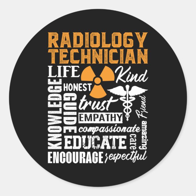 Radiology Technician Rad Tech Technologist Xray Classic Round Sticker (Front)