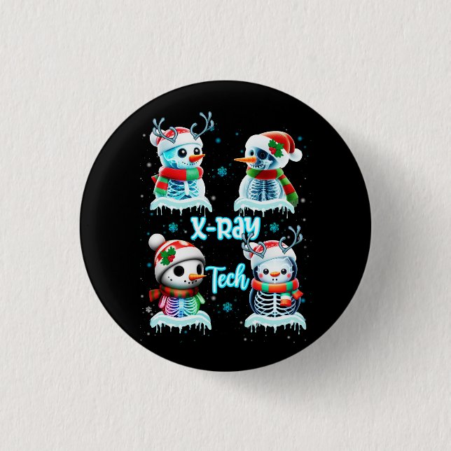 Radiology Technician X Ray Tech Funny Christmas Cu 1 Inch Round Button (Front)