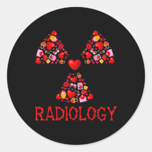 Radiology Valentine Hearts Cute Radiologist X-ray  Classic Round Sticker