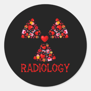 Radiology Valentine Hearts Cute Radiologist X-ray  Classic Round Sticker